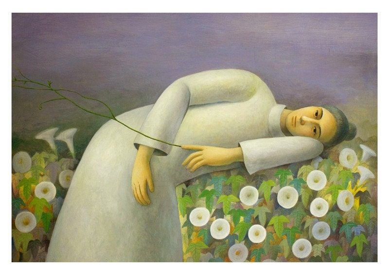 Limited Edition Print 14 x 11 - Morning glory - white 4/50