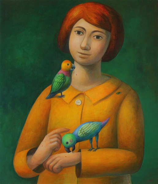 Original Painting - Bird lover