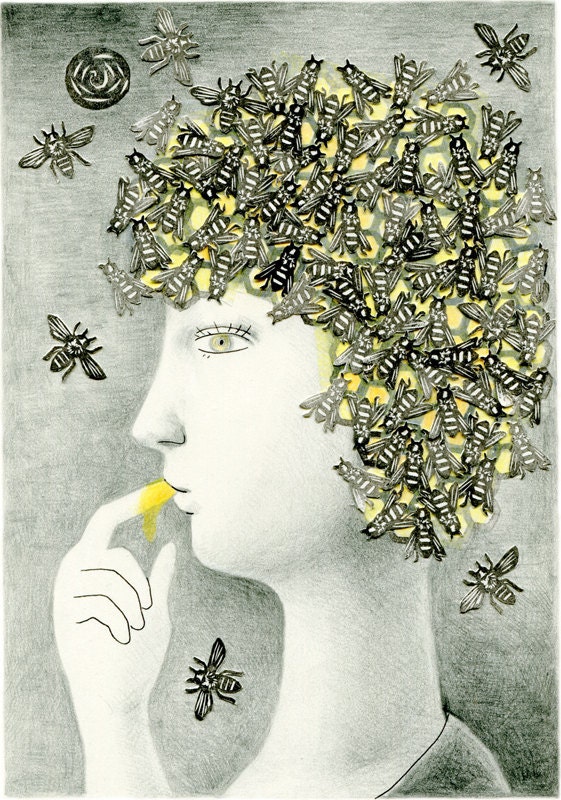 Limited Edition Print A4 size - Honey bees 7/50