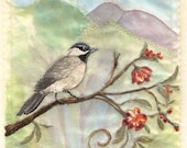Bird Painting Fabric Collage Art - MGgallery