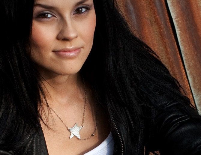 Rock Star Necklace with Rough Cut Diamond Bead - Custom Words or Lyrics