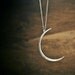 Seeing The Dark Side of the Moon Necklace- Large Hammered Crescent Moon Shape