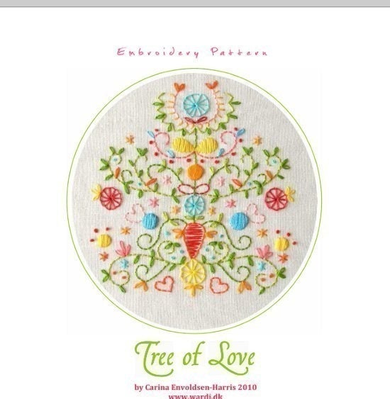 Tree of Love Embroidery Pattern PDF