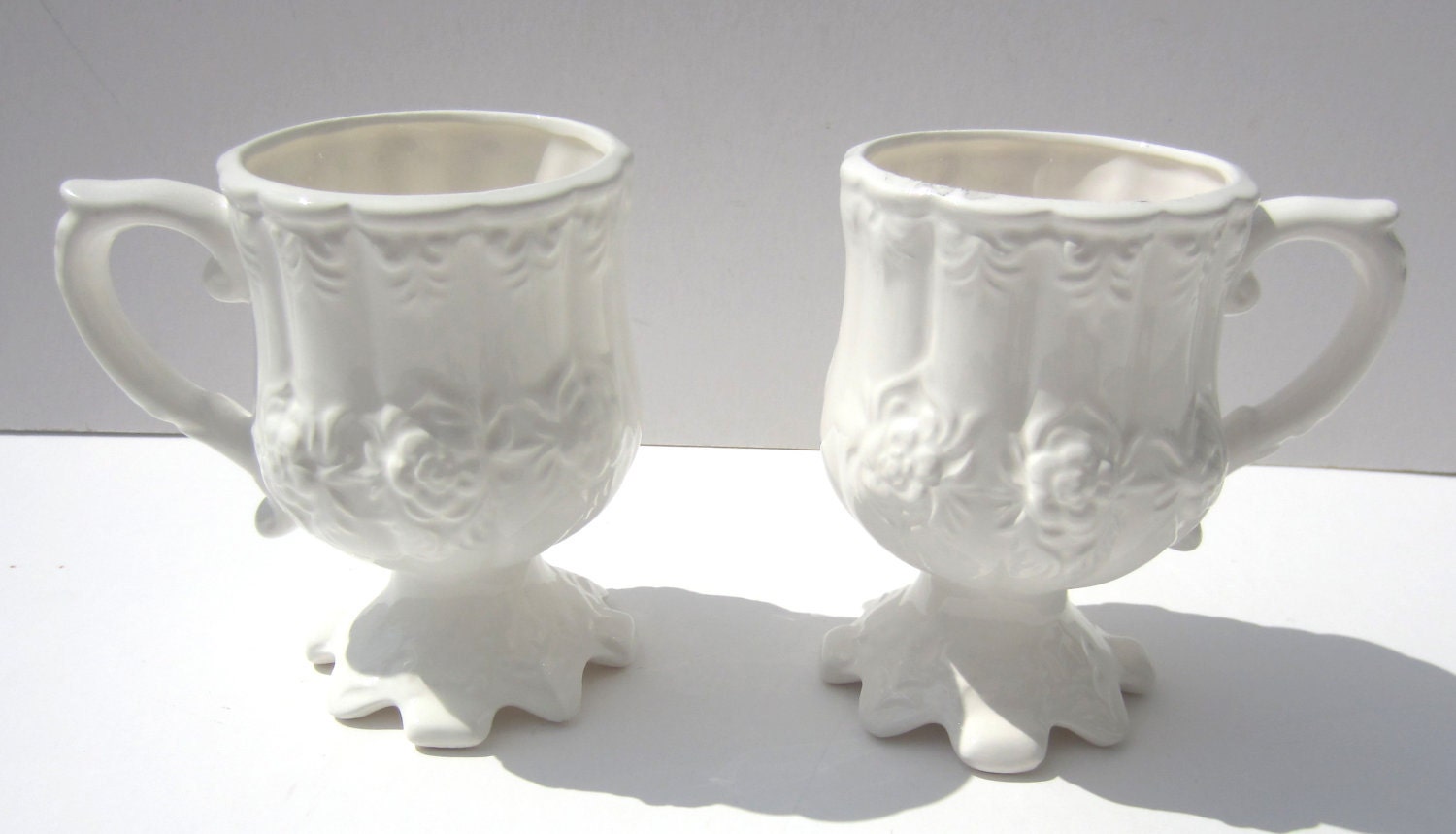 Pair of Floral Mugs or Teacups