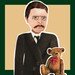 Teddy Roosevelt original Hipster paper doll magnet collage
