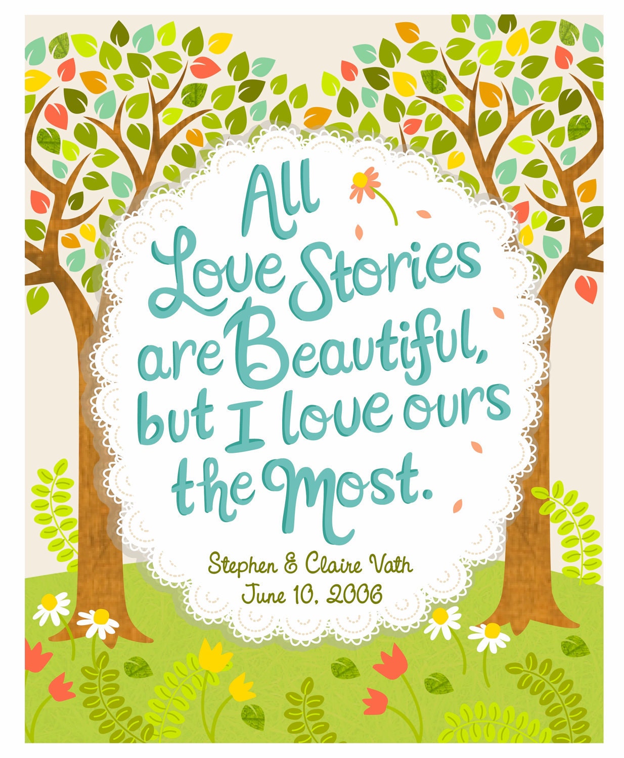 Love Story - Personalized Wedding Print