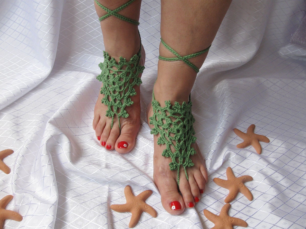 Barefoot sandals or Fingerless gloves-hand and foot jewelry eco friendly spring fashion SALE wedding easter mothersday gifts St Patricks Day