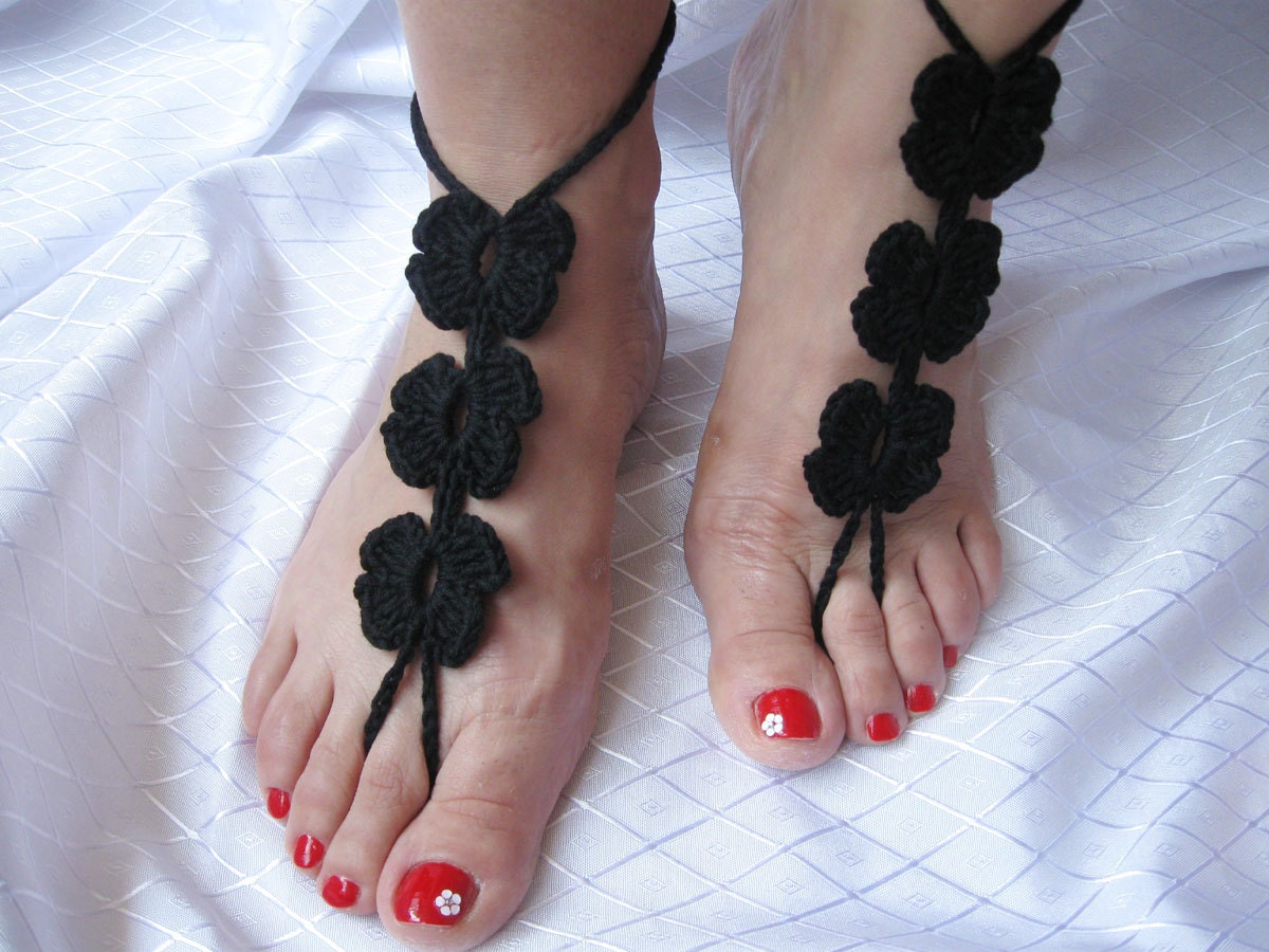 Barefoot sandals or Fingerless gloves-hand and foot jewelry eco friendly designer spring fashion sale wedding flower easter mothersday gifts