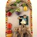 Reserved for Marybeth, Ceramic Tiles, Girl on Bear with Fruit, Girl with elephant and fruit