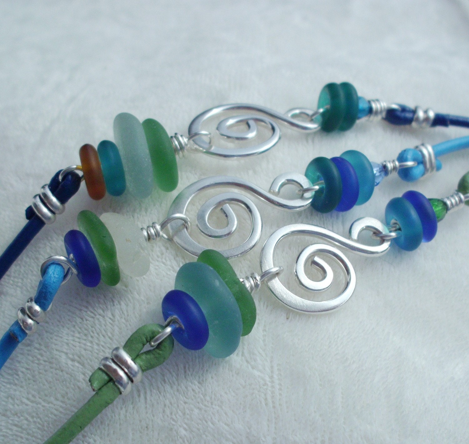 surfer ANKLET seaglass
