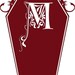 His/Hers Coffin Set/Custom Monogram Vinyl Wall Art-CHOOSE ANY COLOR AND FONT-