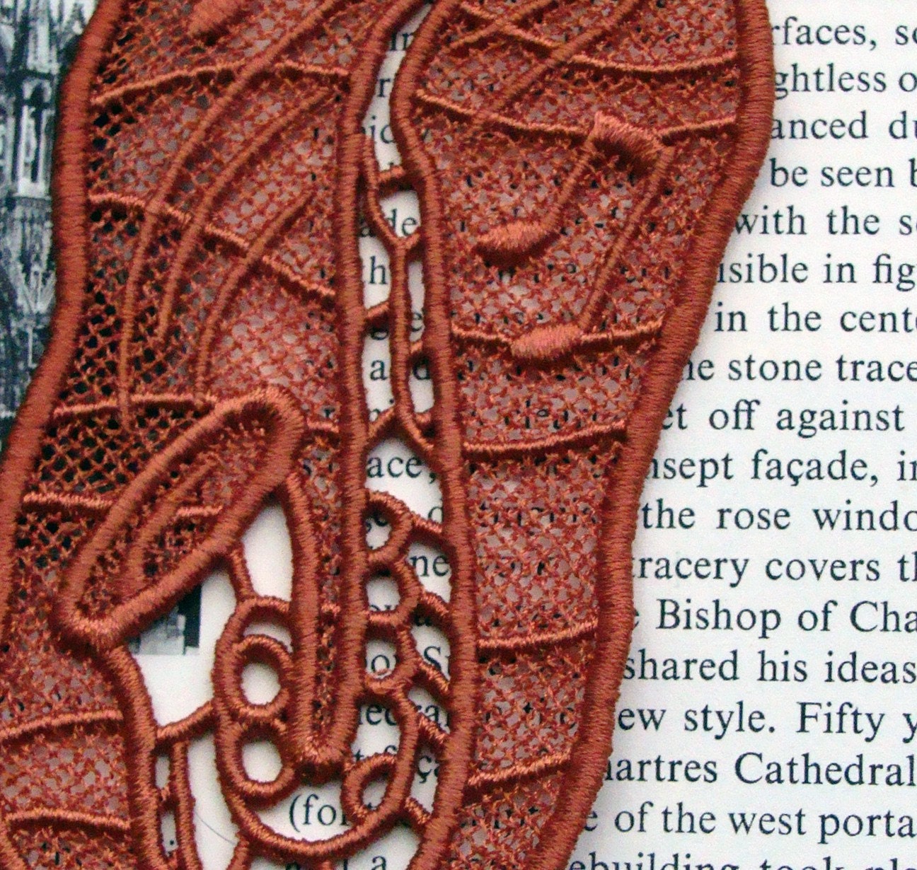 Copper Saxophone Lace Bookmark