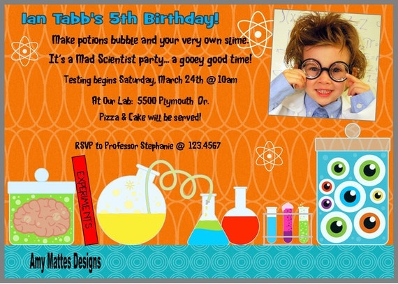 Mad Scientist Boys Printable Party Package