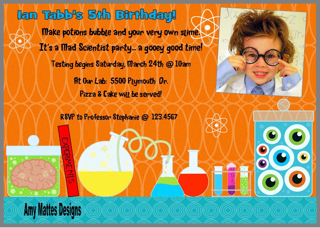 Mad Scientist Boys Printable Party Package