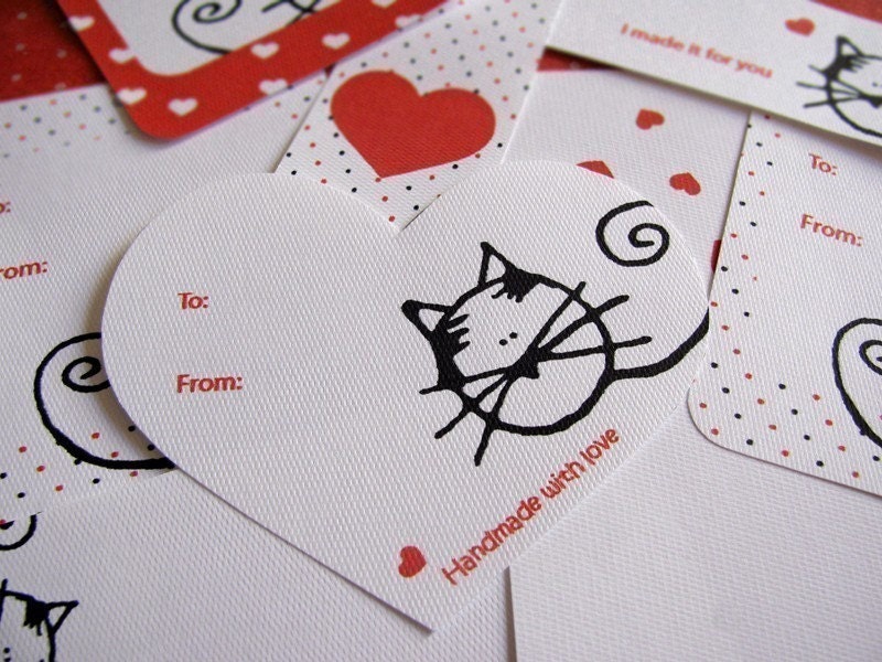 Valentine day cats stationery set
