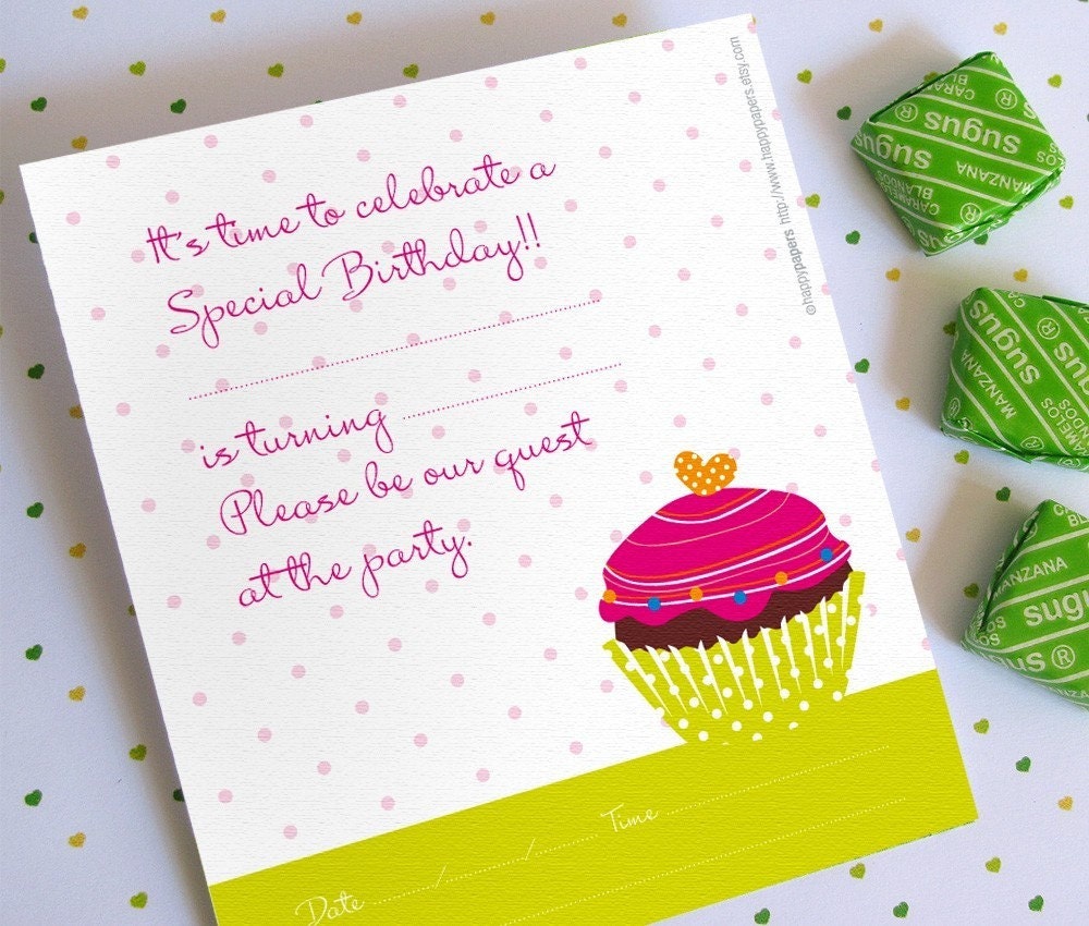 Cupckae Birthday Set. Printable PDF