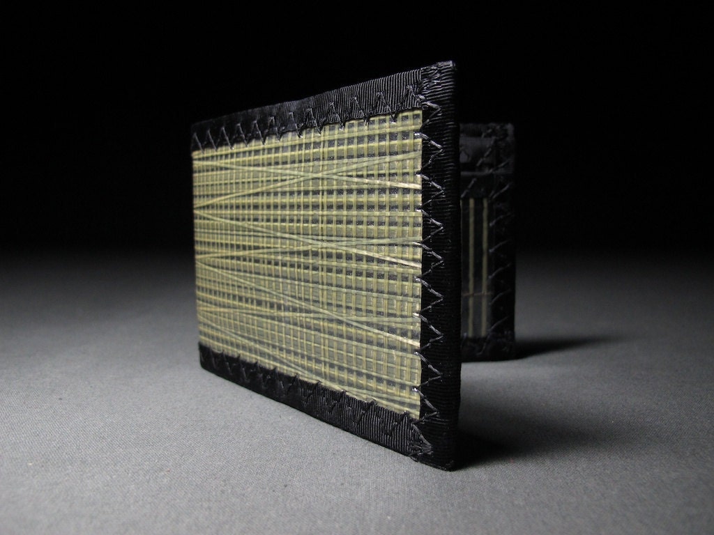 Mens Wallet - Kevlar Wallet - Vegan Wallet - Bifold ID - Olive Green
