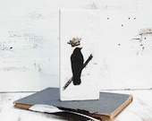 Crow  KING Original Encaustic Painting