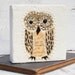 OWL Original Encaustic Mixed Media Painting Vintage Paper Art