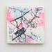 Pink Sunset Original Encaustic Mini Painting Pink Blue Bird