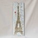 PARIS Love Original Encaustic Mixed Media Painting Eiffel Tower 33x10