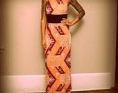SALE vintage maxi paisley tunic dress