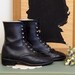 Vintage 80s Black Leather LAREDO Roper Boots FRINGE M 5.5 W 7 7.5