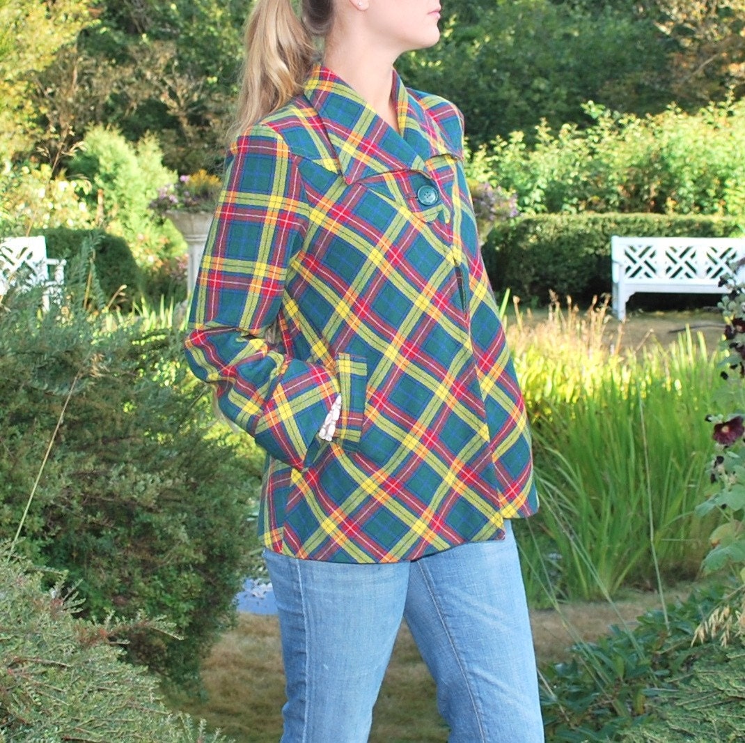 Vintage Plaid Japan Style Button Coat