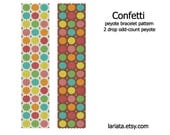 Confetti, Colorful Circles - 2Drop Peyote Bracelet Pattern - INSTANT DOWNLOAD