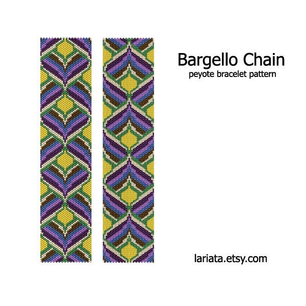 Bargello Chain - Peyote Bracelet Pattern - INSTANT DOWNLOAD
