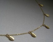 Gold leaf necklace, autumn weddings, delicate, simple, feminine necklace, nature jewelry, weddings, bridesmaid jewelry