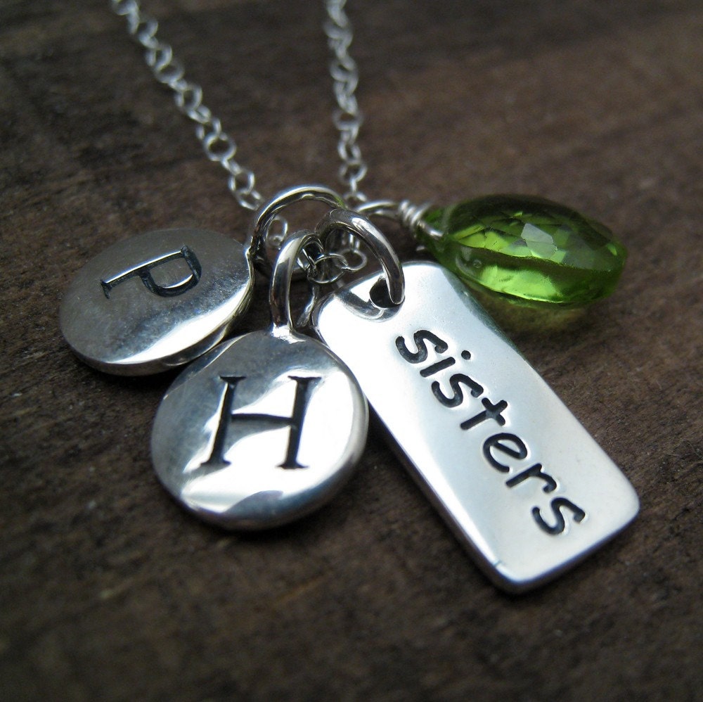 Sisters custom initial necklace, sisterhood necklace, personalized sisters necklace, sisters tag, family necklace, the jewelry bar