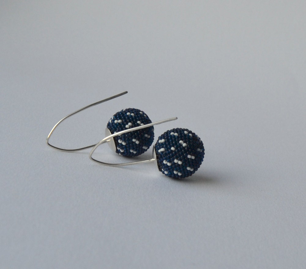 Blue white earrings