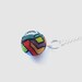 big beaded sphere pendant abstract art to wear glass beads and silver diameter:inch 0,87" / 2,2 cm