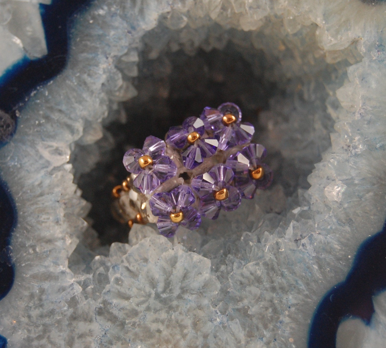 Tanzanite Swarovski Ring