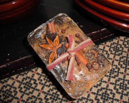 Organic Primitive SPICE bar Soap filled with allspice, cloves and cinnamon