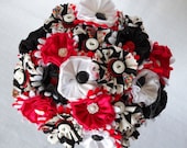 Las Vegas Poker Destination Button Fabric Wedding Bouquet Centerpiece