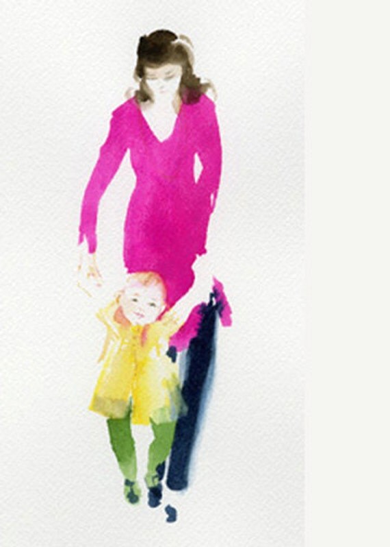 First Steps, Mother and Child single note card