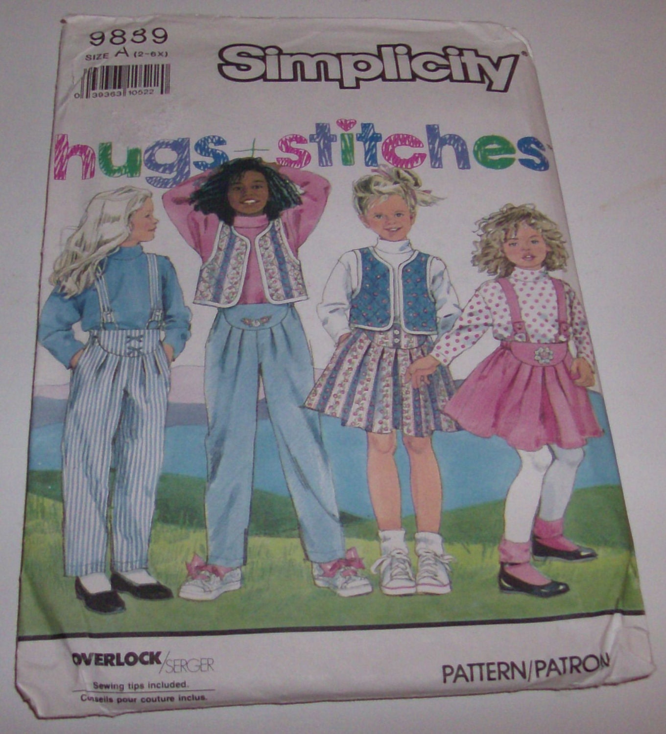 Simplicity 9889 Size 2-6X Girls' Skirt, Pants, Vest, and Top Pattern UNCUT