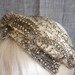STUNNING 40s / 50s Bridal Headpiece / Halo / Crown Encrusted w Jewels