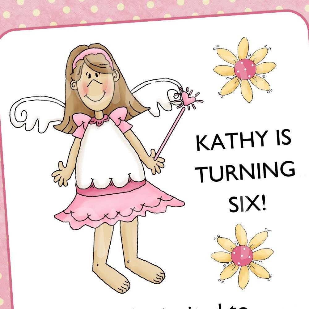 Fairy Princess Birthday Invitation, CUSTOM for YOU - 4x6 or 5x7 size - YOU print
