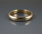 14K Gold Hammered Wedding Band - 3mm
