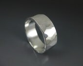 Men's Wedding Band Hammered Sterling Silver