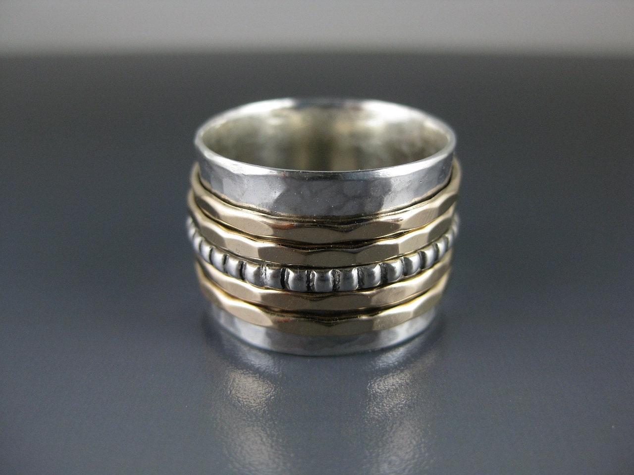 Silver Spinner Ring with Five Spinners