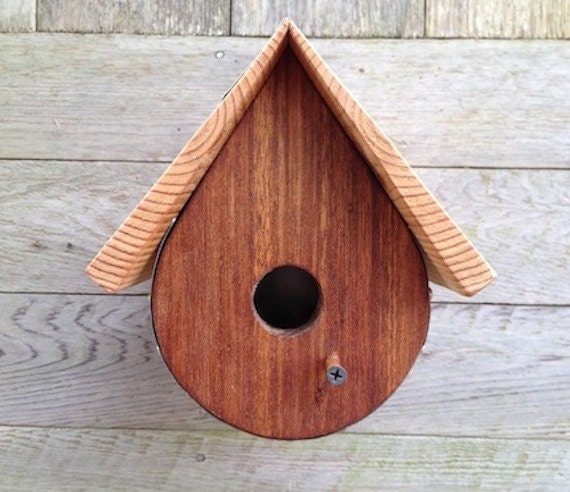 Birdhouse Teardrop Shape, Mahogany and Pine