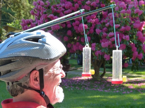 Hummingbird Feeder Helmet, Silver & Gray, Watch The Video