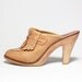 Vtg 70's Leather Tassel Fringe High Heel Clogs 8