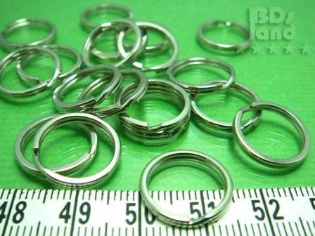 last pack ( Y212NC ) 24 Pc / Dia. 15 mm - Rhodium Color Keyring / Large Split Ring Findings ( Flat profile )