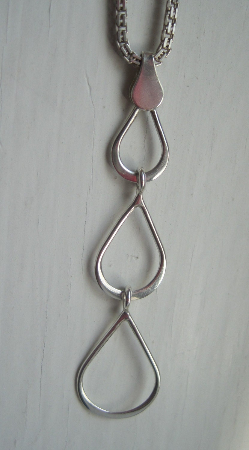 Sterling Silver Linked Teardrop Pendant
