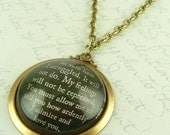Pride and Prejudice - Jane Austen Literary Lovers Book Quote Glass Necklace